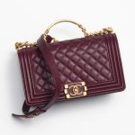Boy Chanel Handbag With Handle Burgundy