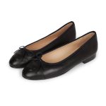 Chanel CC Dark Navy Blue Lambskin Ballet Flats 37