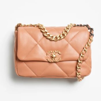 CHANEL 19 Camel Shiny Lambskin Handbag