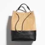 CHANEL Large Shopping Bag Calfskin Beige and Black