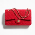 Chanel Classic 11.12 Handbag Red Wool Tweed