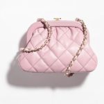 Chanel Clutch Bag Lambskin Light Pink