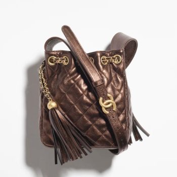 Chanel Metallic Lambskin Drawstring Bag