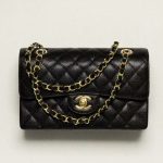 Chanel Small Classic Handbag Black Calfskin