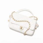 Chanel Flap Bag With Top Handle White