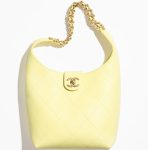 Chanel Hobo Handbag Light Yellow