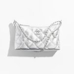 Chanel Hobo Handbag Silvery