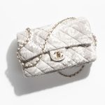 Chanel Maxi Flap Bag Grey White
