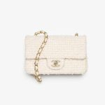 Chanel Mini Classic Handbag Beige White