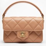 Chanel Mini Flap Bag With Top Handle Camel