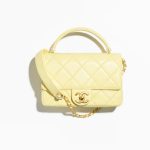Chanel Mini Flap Bag With Top Handle Light Yellow