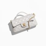 Chanel Mini Flap Bag With Top Handle Gray