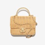 Chanel Mini Flap Bag With Top Handle Beige