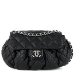 Chain Around Large Lambskin Leather Messenger Bag