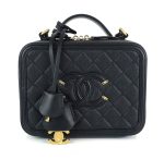 CC Filigree Quilted Caviar Leather Medium Vanity Case
