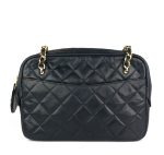 Quilted Lambskin Leather Top Zip Bag